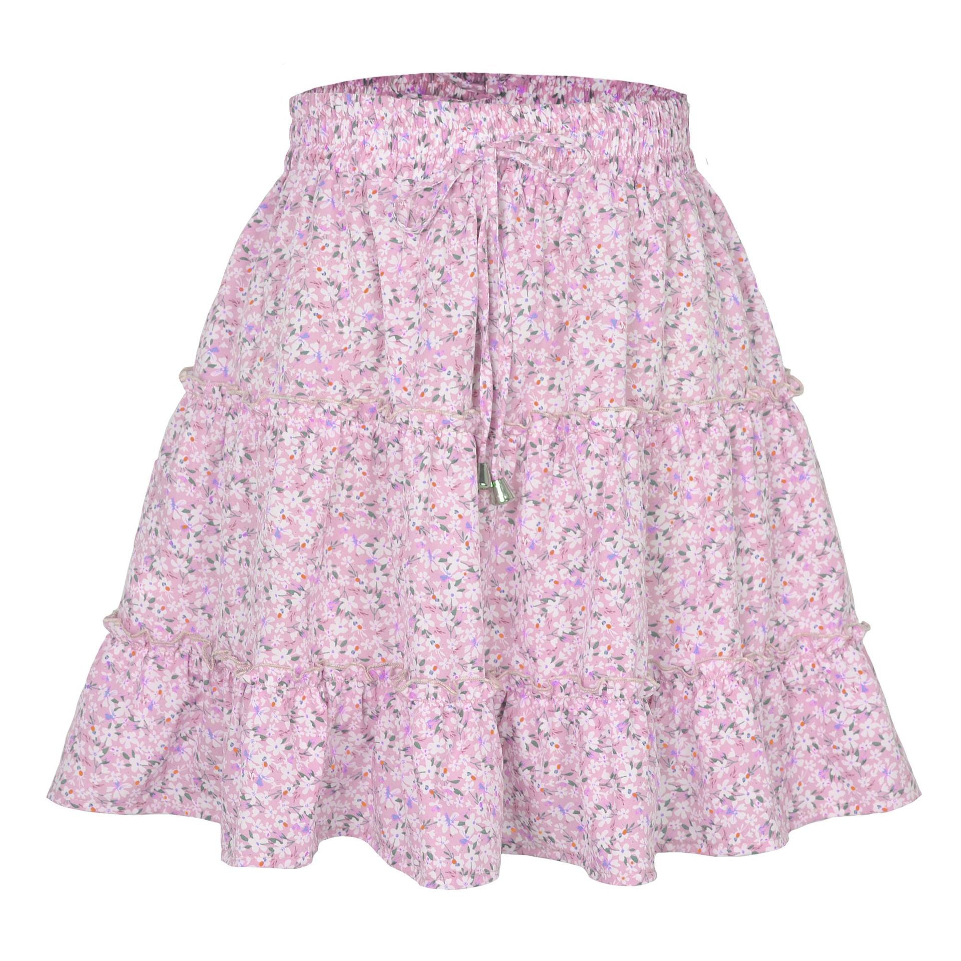 summer outfits inspo Summer Women's High Waist Ruffled Floral Skirt A- line Short Skirt Female Temu