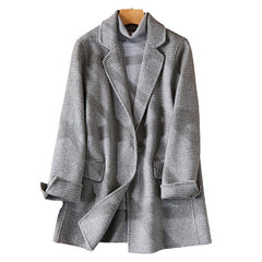 outfit inspo Elegant Commuter Wool Suit Jacket Women's Autumn Coat Women's Plaid Double-Sided Suit Women's Wool