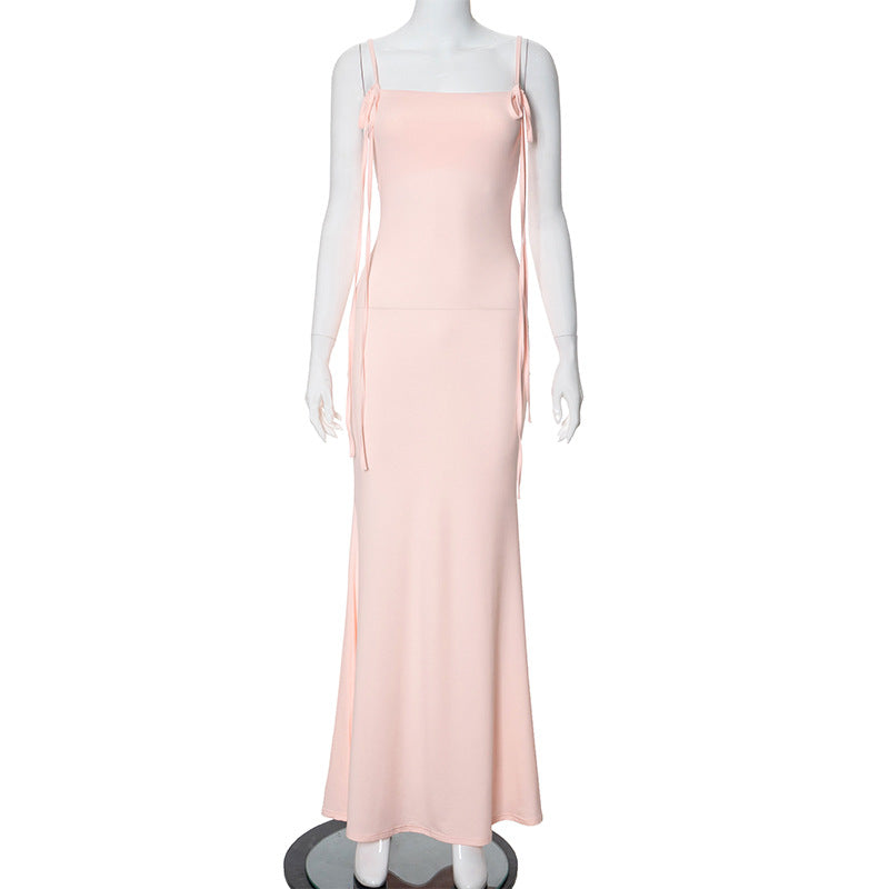 prom dresses Women's Summer Casual Sling Sleeveless Strap Slim Fishtail Length Dress