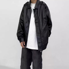 fall outfits 2024 New American Retro Motorcycle Style Hip Hop Jacket Women's Spring and Autumn Small Couple Versatile Popular Leather Jacket