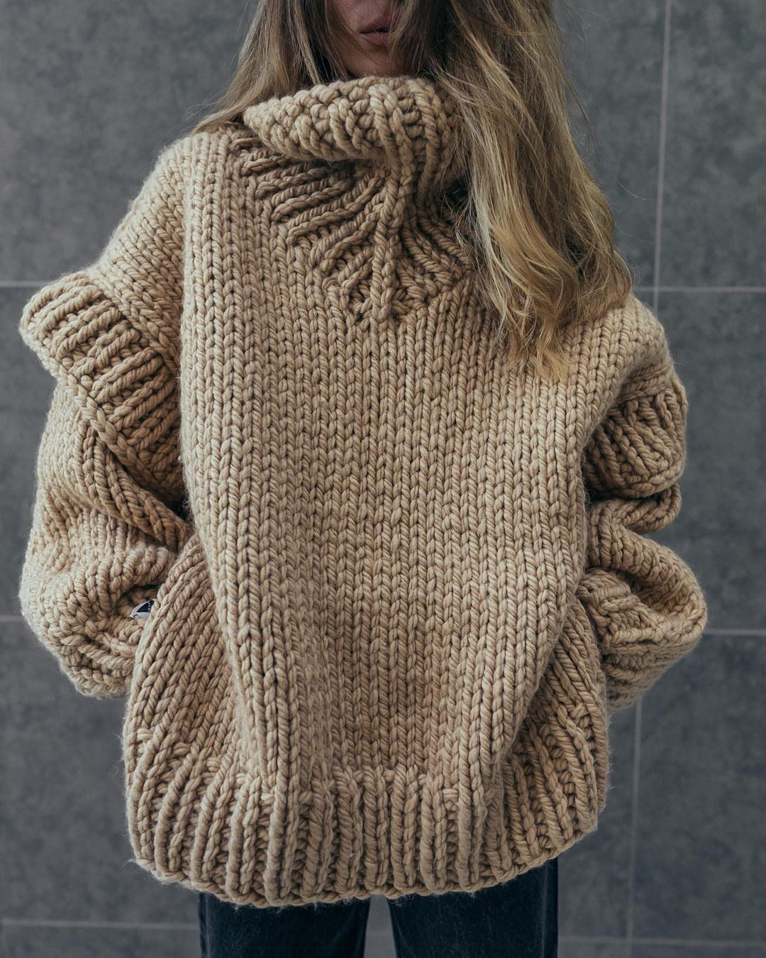 fall outfit Sweater Sweater Pullover Women's Fluffy Rough Sweater Long Sleeve