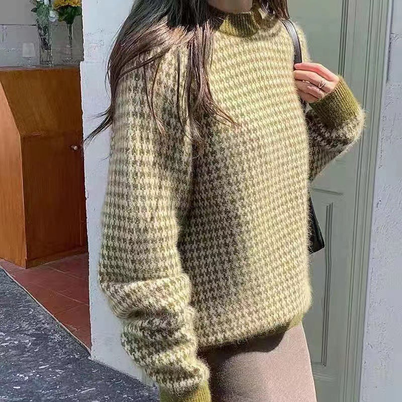 90s fashion men Autumn and Winter New Two-Way Wear Korean Style All-Match Sweater Loose Lazy Style Pullover Sweater Top