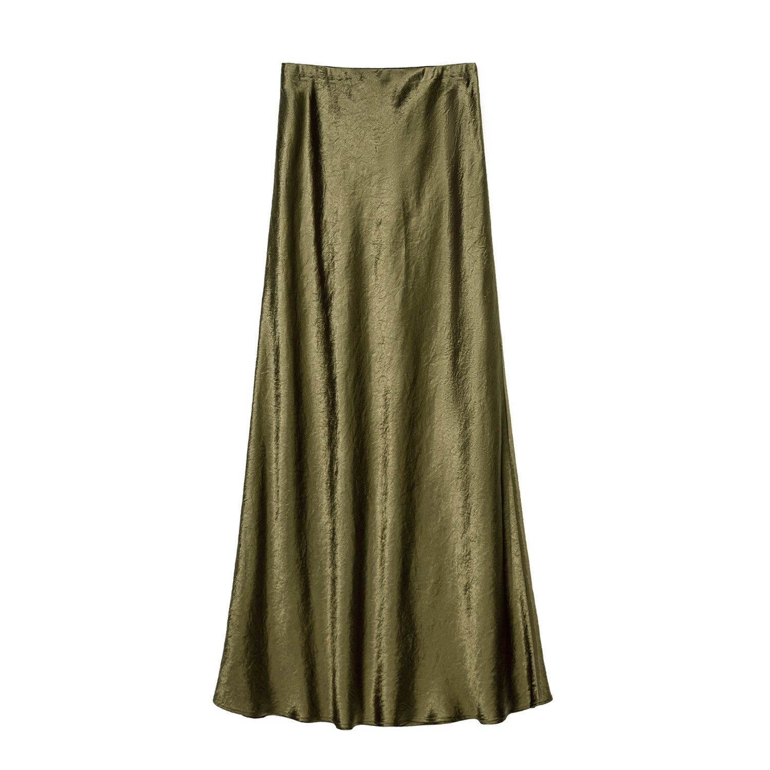 fashion outfits Women's Summer Satin Skirt High Waist Elastic Clutch Pattern Long Skirt Elegant Solid Color Long Skirt