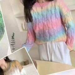 trending fall outfits Spring and Autumn Gradient Retro Japanese Style Lazy Style Sweater Women's Korean Style Niche Fashion