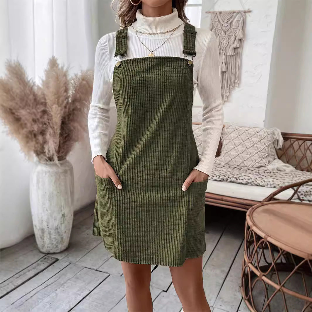 90s fashion New Knitted Suspender Skirt Autumn New Women's Solid Color Casual Suspender Skirt Manufacturer