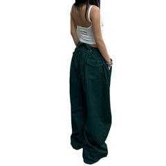 masc outfits American Retro Autumn New Women's Hot Girl Loose Street Pull Cool Multi-Wear Tied Waist Straight Jazz Casual Sports Pants