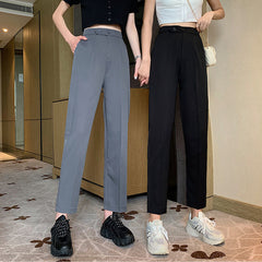 business casual outfits Loose Draping Suit Pants Autumn Thin Pants High Waist Casual Pants Slim Straight Cropped Pants for Women