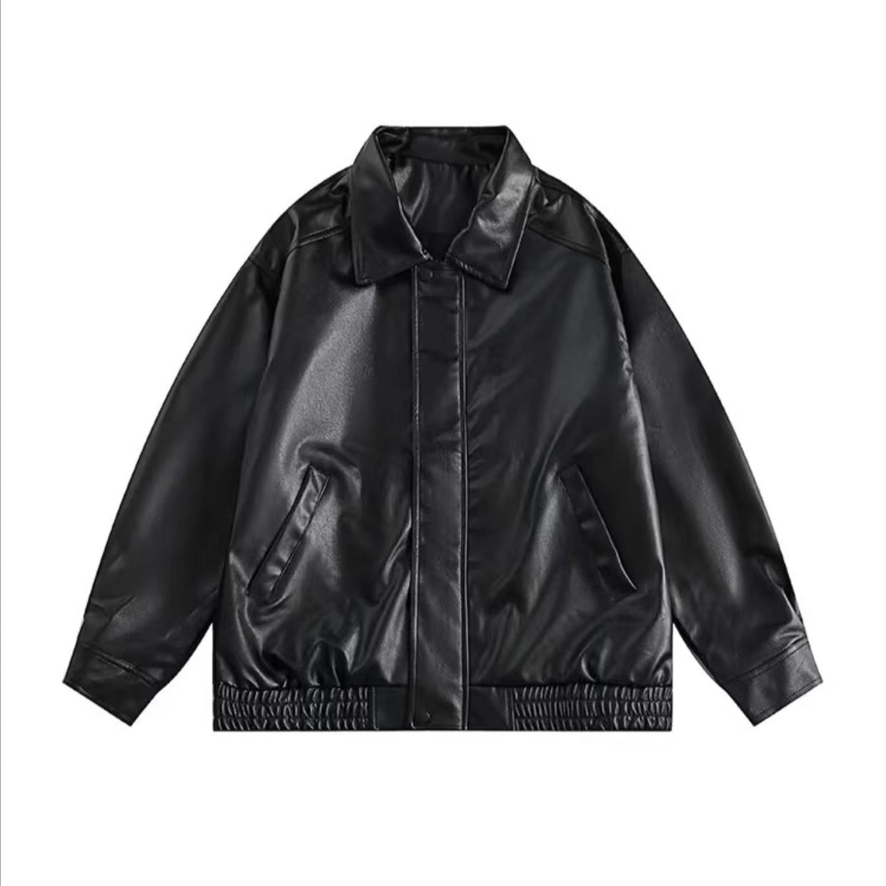 outfit inspo fall American-Style Men's and Women's Leather Jacket Retro Camisole High-Grade Hong Kong-Style Leather Jacket Simple Couple Jacket