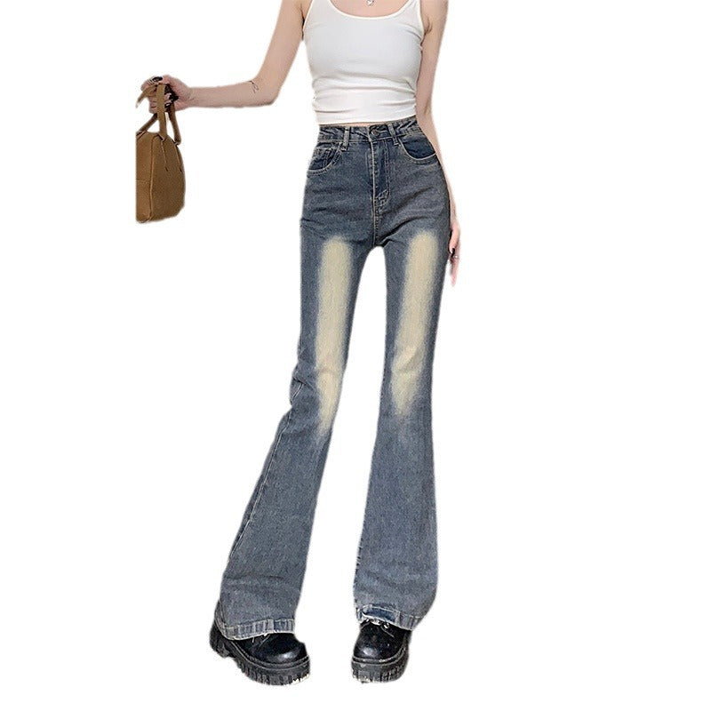 y2k outfits American Hot Girl Tight Slimming Flared Pants Summer New Retro Simple Chic Casual All-Match Jeans