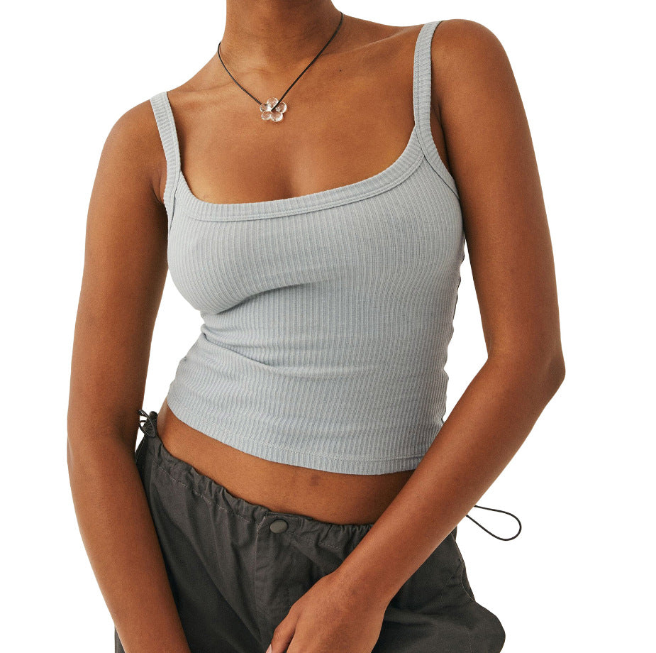 women fashion 10 Colors Optional Women's Clothing New Knitted Pure Desire Camisole Inner Wear Slim Fit Hot Girl Y2g Outer Wear