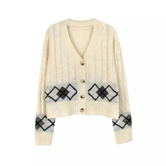 y2k outfits Long Sleeve Cardigan Short Twist Coat Knitwear Spring, Autumn and Winter