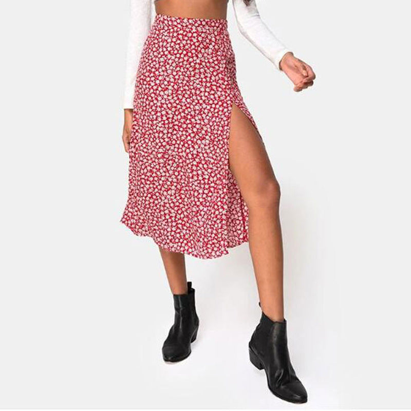 outfit ideas Skirt Leopard Print Long Skirt High Waist Split Hip Skirt Mid-Length A- line Skirt