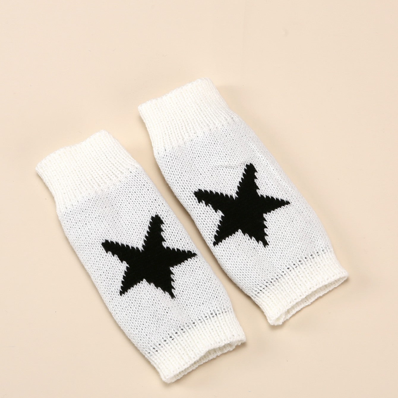 clothes Autumn and Winter Acrylic Wool Five-Pointed Star Gloves Warm Arm Sleeve Leakage Finger Autumn and Winter Oversleeve