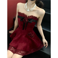 BXOXO - Chic A line Sweetheart Red Lace Homecoming Dresses Birthday Dress Birthday Outfits HOT1185