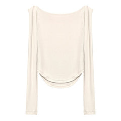 leapord halloween outfit Slim-Fit Slimming Sexy Hot Girl off-Shoulder Slimming Long-Sleeved T-shirt Top