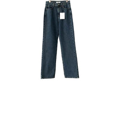 2000s fashion Autumn New Retro Solid Color High Waist Straight Jeans Trousers