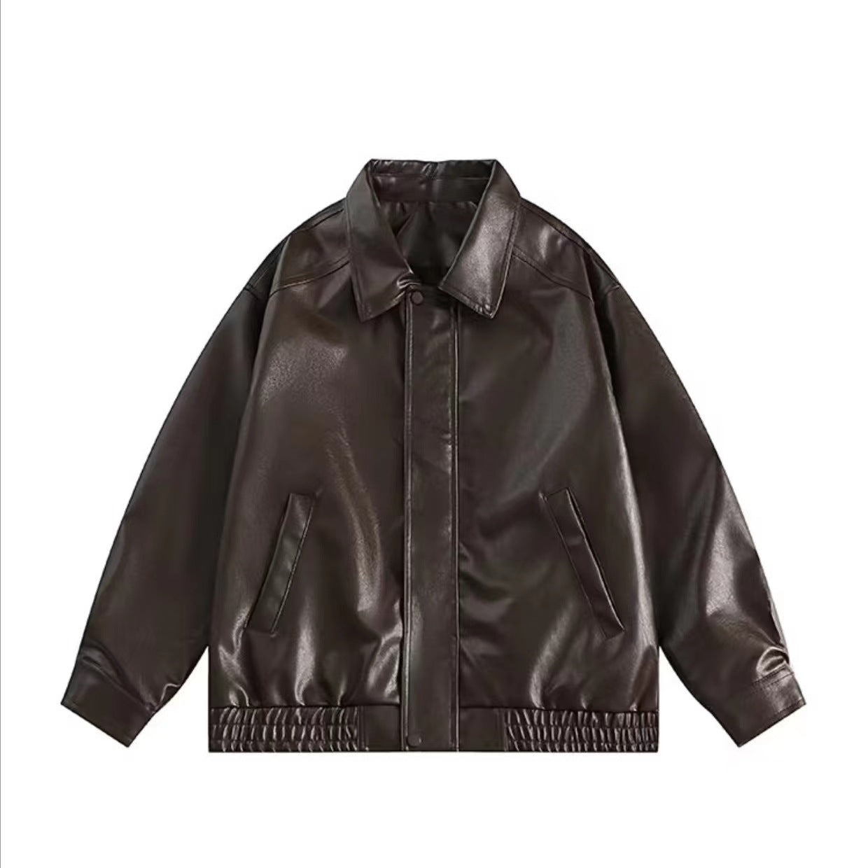 outfit inspo fall American-Style Men's and Women's Leather Jacket Retro Camisole High-Grade Hong Kong-Style Leather Jacket Simple Couple Jacket