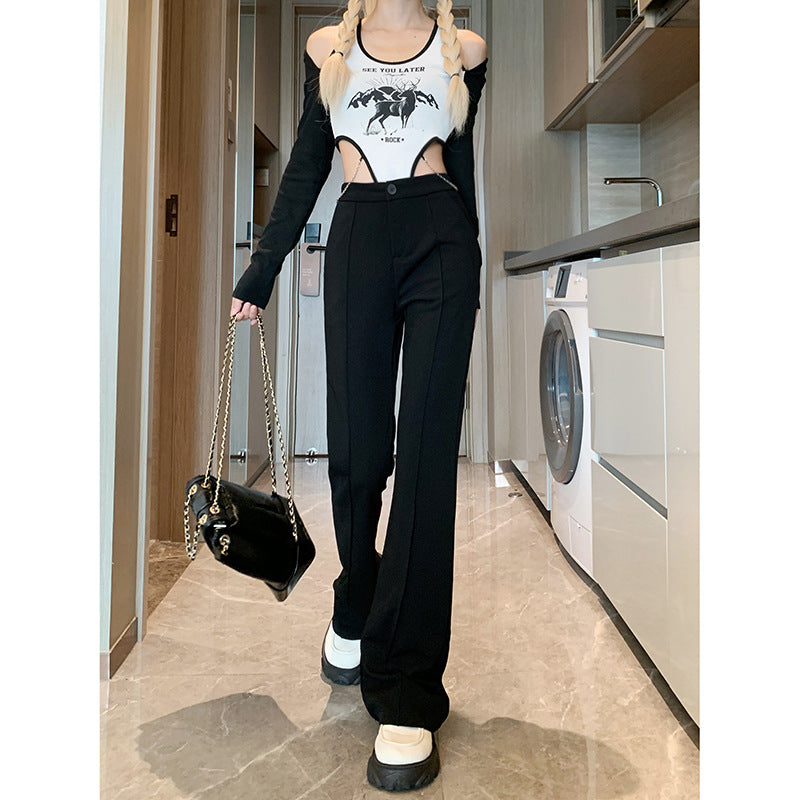joker costume female outfit Autumn Casual Pants Suit Pants Women's Micro Horn Slimming Slim Mop Pants