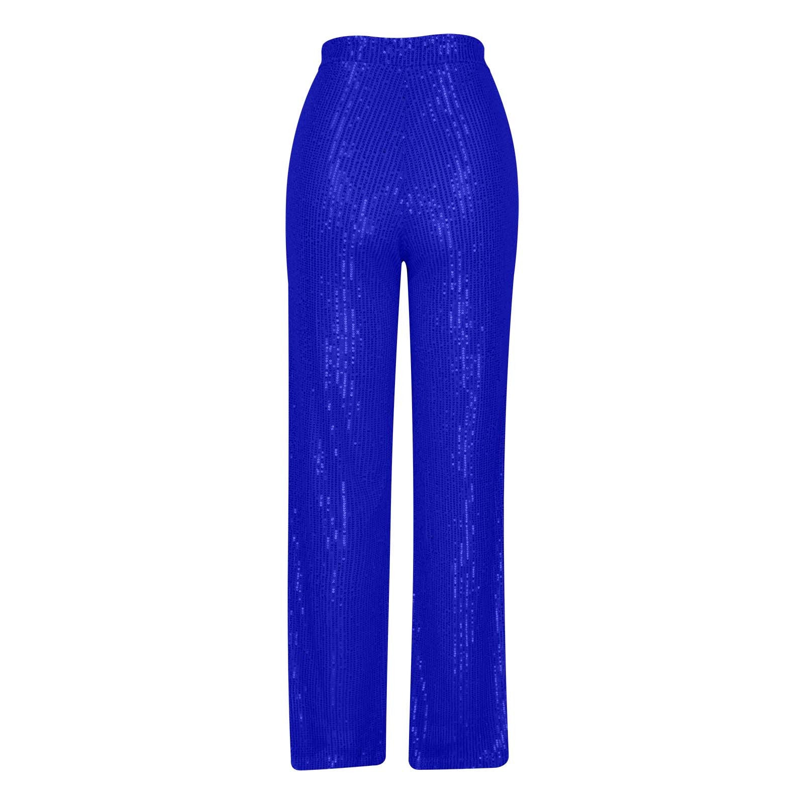 Women's High Waist Fashion Casual Pants EBay Sequins Loose Draping Wide Leg Pants Summer Women's