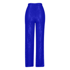 Women's High Waist Fashion Casual Pants EBay Sequins Loose Draping Wide Leg Pants Summer Women's