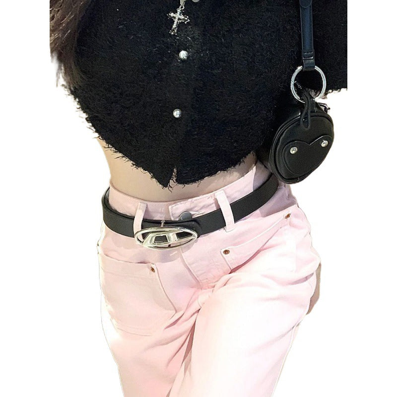 cowgirl outfits American-Style Retro Pink Skinny Jeans Women's Summer High Waist Slimming Spicy Girl Niche Horn Mop Pants