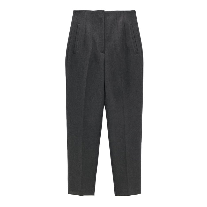 curvy casual outfits Autumn New Casual Pants Professional Temperament Commuter Front Pleated Slimming Ankle High Waist Pants 7901432