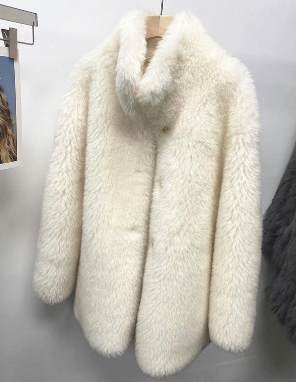 fall outfits 2024 Fur Winter New Lamb Fur Fur Coat Women's Mid-Length Fur Real Fur Coat