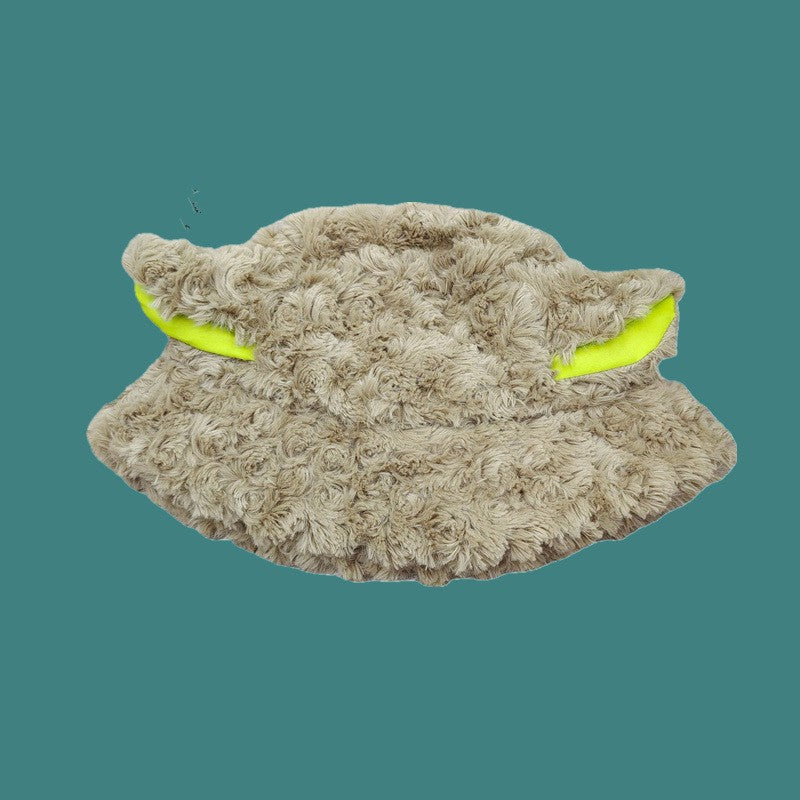 lolíta fashion dress to impress Hat Female Winter Cute Cartoon Lamb Ears Fisherman Hat All-Match Warm Lamb Plush Ear Protection Basin Hat