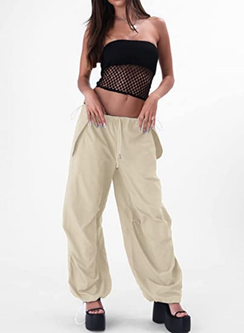 off shoulder New Sports Loose Casual Drawstring Elastic Waist Street Running Fitness Overalls for Women