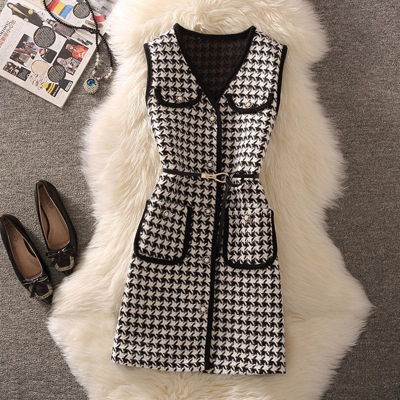 barn jacket outfits Vest Women's Clothing Autumn and Winter New Chanel Style Vest Internet Celebrity Fashion Age-Reducing Bottoming Shirt Two-Piece Suit for Women