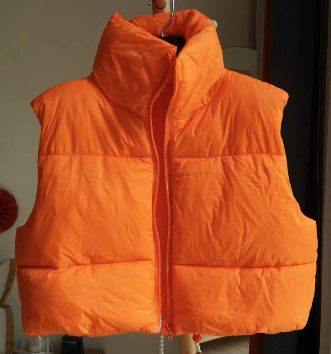 fall outfits women Women's Sleeveless Cotton-Padded Jacket Lightweight down Cotton Vest Winter Stand Collar Thickened Warm Short Vest for Women