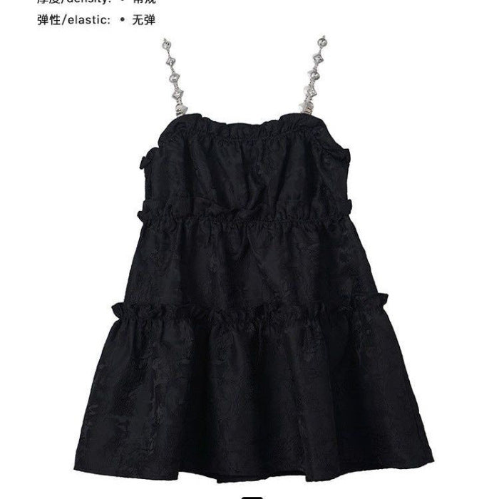 fashion outfits French First Love Gentle Sweet Sling Dress Women's Summer Design Sense Niche Little Princess Puffy Skirt