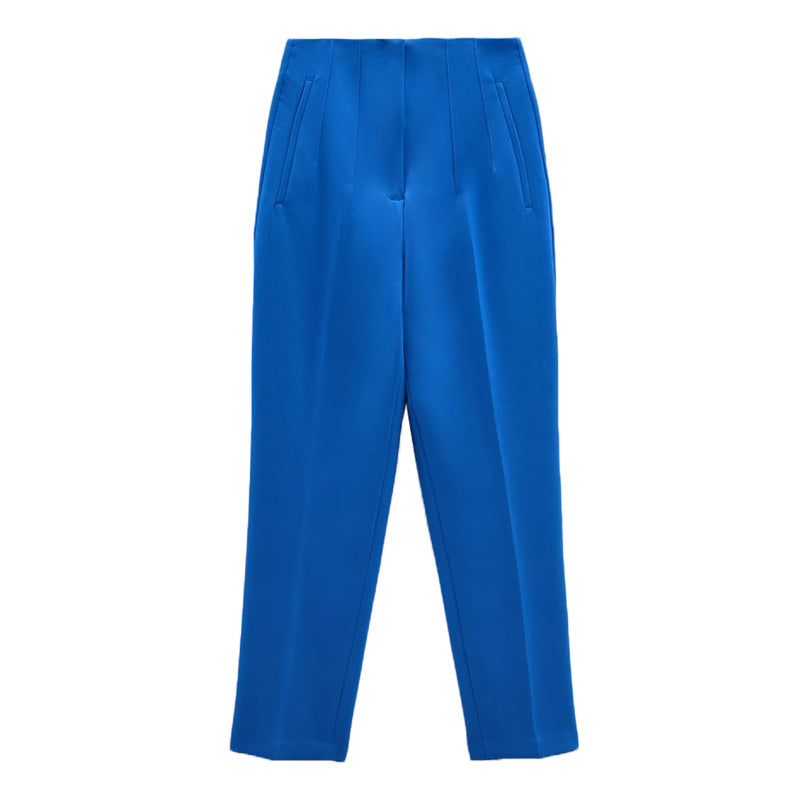 curvy casual outfits Autumn New Casual Pants Professional Temperament Commuter Front Pleated Slimming Ankle High Waist Pants 7901432
