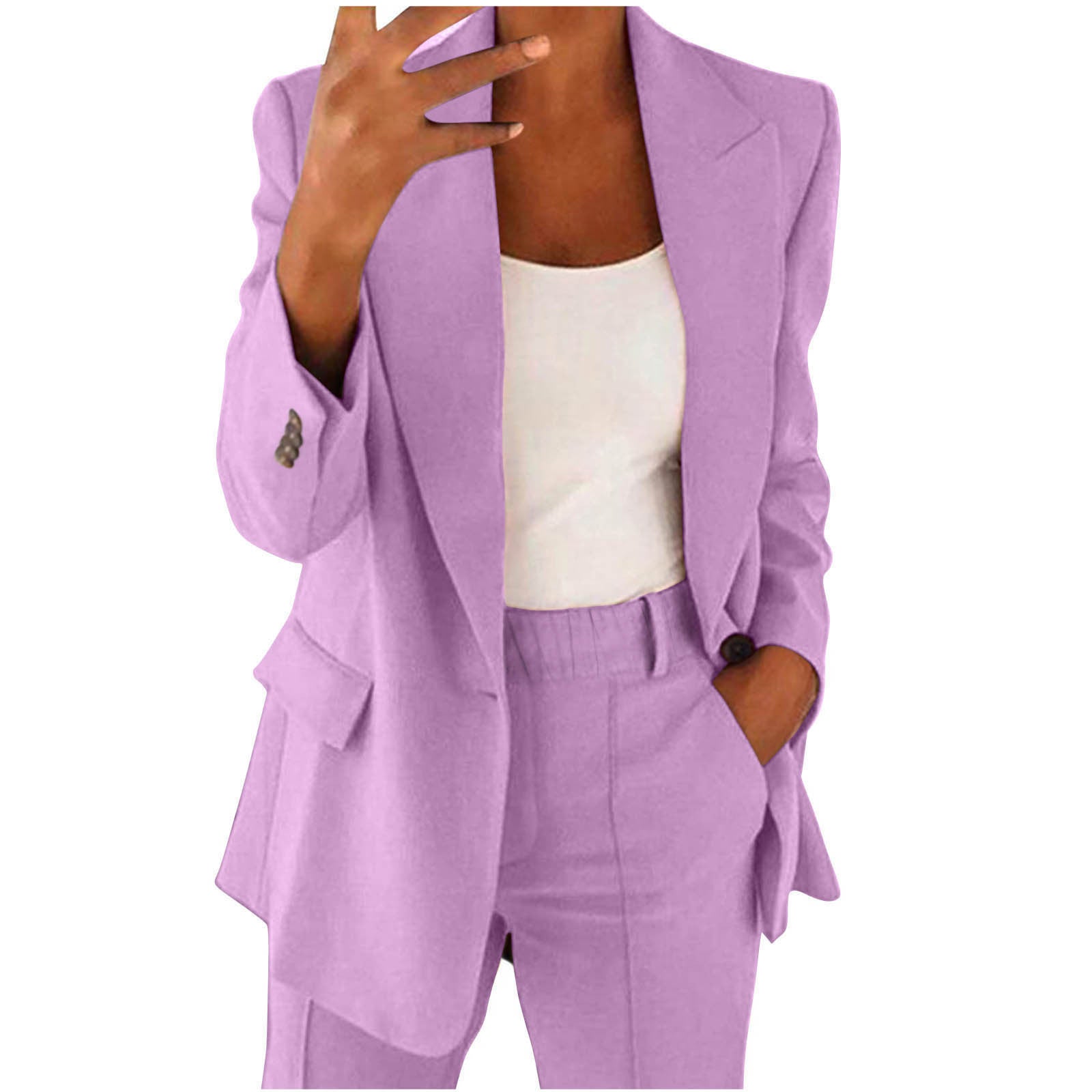 business casual outfits Women's Fashion Button Slim Lapel Cardigan Temperament Blazer Suit