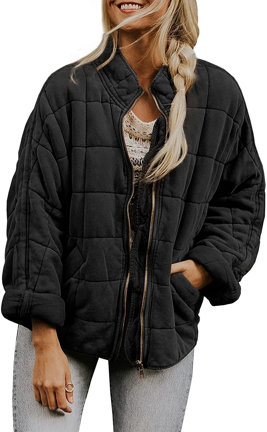 fall trends 2024 outfits Solid Color Stand Collar Cotton Coat New Loose Pocket Long Sleeve Jacket Top for Women