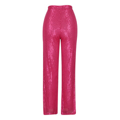 Women's High Waist Fashion Casual Pants EBay Sequins Loose Draping Wide Leg Pants Summer Women's