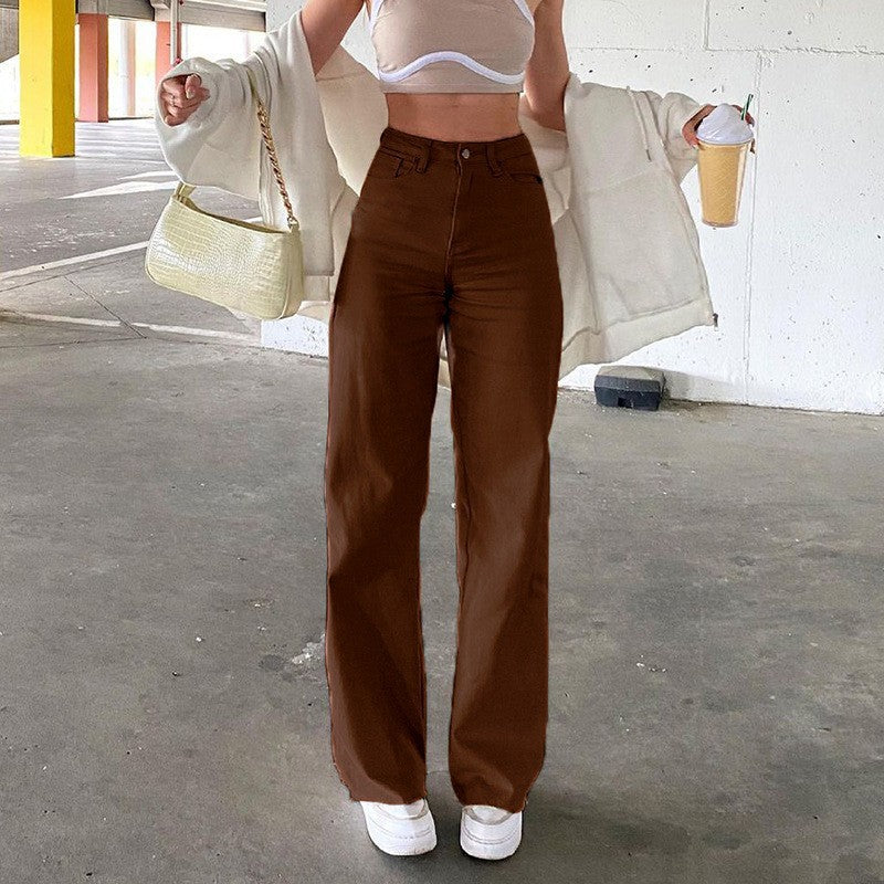 fashion outfits New Style Women's Pants Fashionable Colorful Age-Reducing Straight Jeans Women's High Waist Slimming Trousers