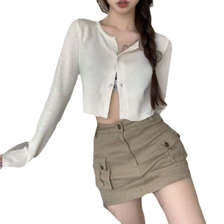 joker costume female outfit Autumn Skirt Ins Fashionable Workwear Skirt Women's Khaki Hot Girl High Waist Slimming Sheath Skirt