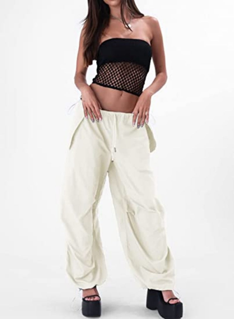 off shoulder New Sports Loose Casual Drawstring Elastic Waist Street Running Fitness Overalls for Women