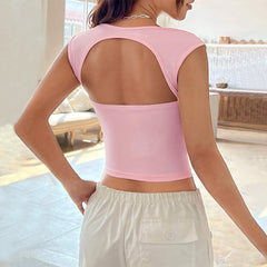 dress to impress outfits Ins Sexy Hot Girl Front Chest Pleated Careful Machine Backless Slim Vest