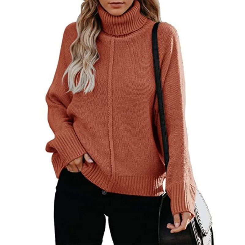 fall outfits women Autumn and Winter New Knitted Thick Line Long Sleeve Solid Color Pullover Temperament Commuter Turtleneck Sweater