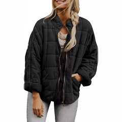 fall trends 2024 outfits Solid Color Stand Collar Cotton Coat New Loose Pocket Long Sleeve Jacket Top for Women