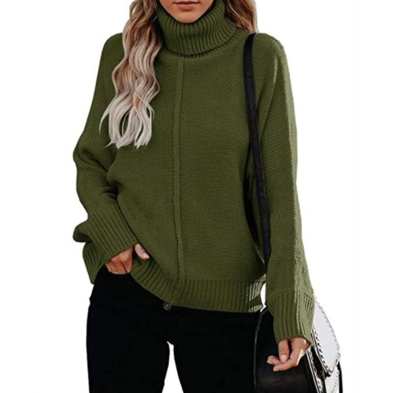 fall outfits women Autumn and Winter New Knitted Thick Line Long Sleeve Solid Color Pullover Temperament Commuter Turtleneck Sweater