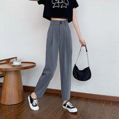 business casual outfits Loose Draping Suit Pants Autumn Thin Pants High Waist Casual Pants Slim Straight Cropped Pants for Women