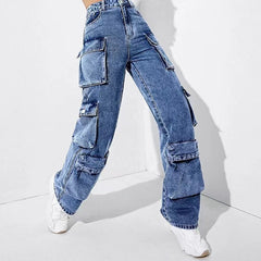 usher concert outfit ideas Women's Jeans Overalls High Waist Flap Pocket Women's Pants Loose Fit Women's Pants