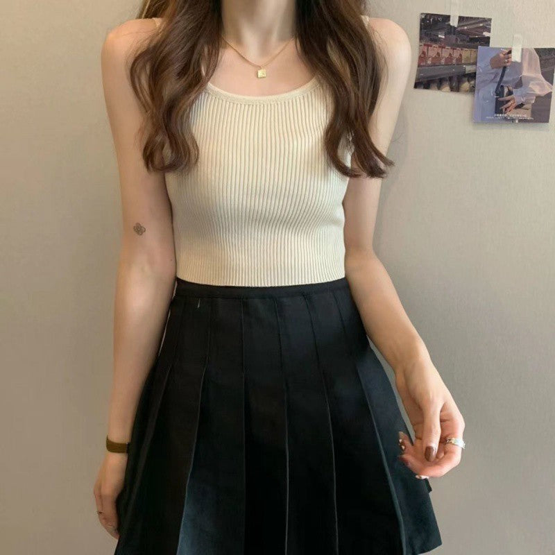 going out outfits Niche Tube Top Outer Wear Summer Sleeveless Vest Women's Irregular Split Waist Inner Base Wrapped Chest Top