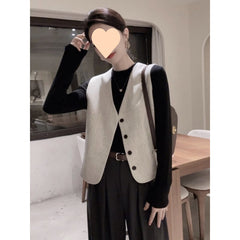 dress to impress outfits Spring and Summer High-Grade Temperament Sleeveless Collar Fashion Vest Women's Loose Waistcoat