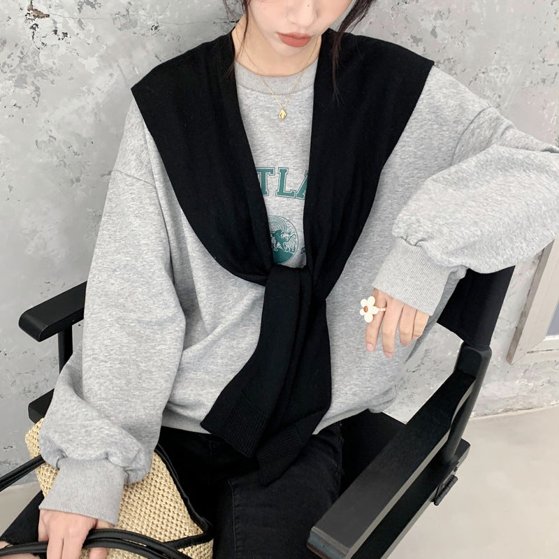 casual fall outfits Wool Blend Solid Color Shawl Outer Wear Internet Celebrity Knotted Waistcoat Korean Style Versatile Spring and Autumn Summer Shoulder Matching Women