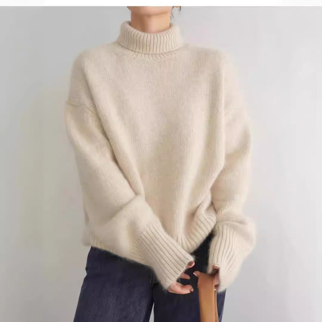 2000s fashion Sweater Autumn and Winter Thickened Turtleneck Loose All-Match Knitted Pullover Lazy Style Inner Wear Outer Wear Bottoming Shirt