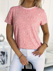 last minute halloween costumes Summer plus Size Printed Women's Fashion Polka Dot round Neck Short Sleeve Casual T-shirt
